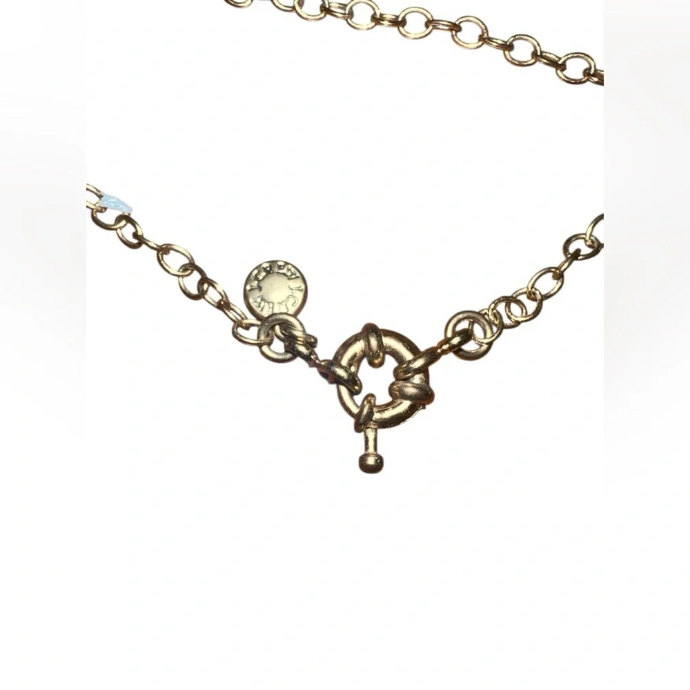 J Crew Gold‎ Tone And Crystal Statement Necklace  16” Chain